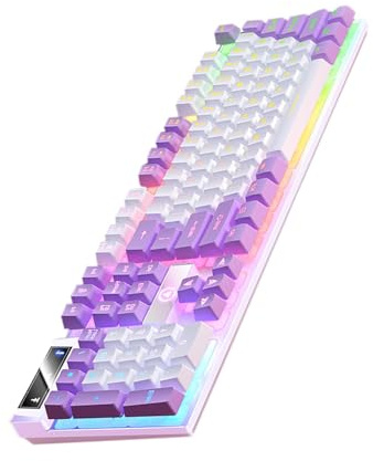 Tastiera meccanica cablata, tastiera da gioco meccanica - tastiera da gioco a sensazione meccanica 104 tasti | tastiera luminosa, tastiera cablata, tastiera da gioco per PC Gamer, desktop | a sensazione meccanica 104 tasti | tastiera luminosa, tastiera cablata, tastiera da per PC , desktop