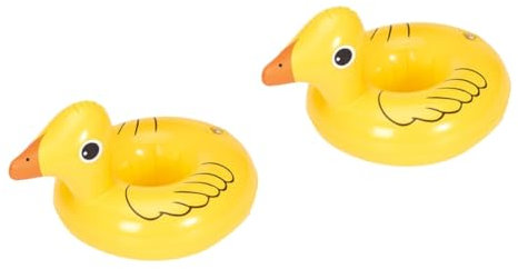 HAWILLOSCH 10stücke Aufblasbare PVC Enten Getränkehalter Für Pool Gelbe Cup Mats Und Leicht Für Partys Und Sommeraktivitäten