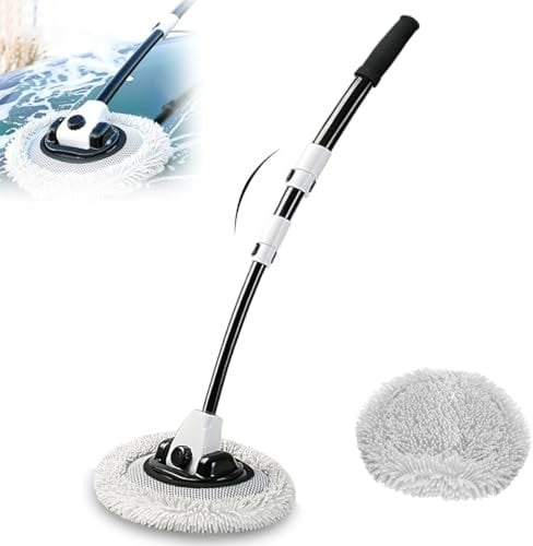 JGGQSY Car Wash Brush for Hyundai Tucson TL 3.Gen SUV, With Telescopic Extension Pole, Long Handle 15° Curve Chenille Car Cleaning Brush Kit,A/Set
