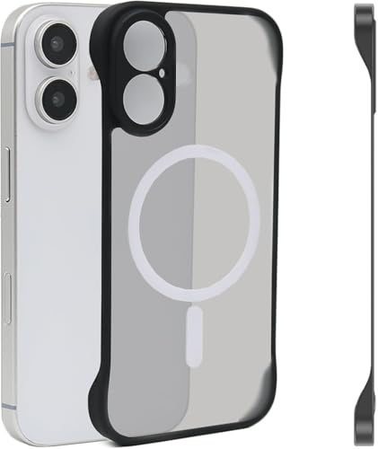FAOMSEBS Magnetica Senza Bordo Cover per iPhone 16 Plus per MagSafe (Sensazione di Metallo Nudo) [Opaca Traslucido] [Magnetico Potente] Custodia Sottile per iPhone 16 Plus Cover Antishock 6,7'' 2024