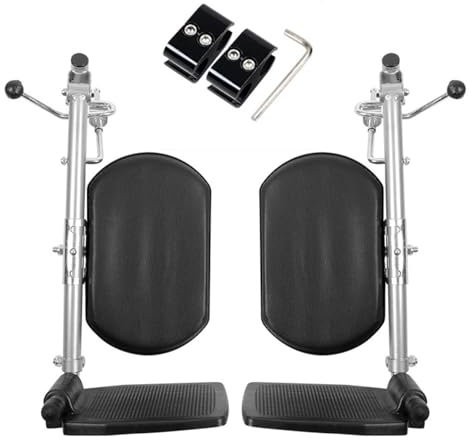 Erhöhte Beinstützen mit gepolsterten Wadenstützen für Rollstuhl, universelle Ersatzteile, kompatibel mit Liegestühlen Standard und Transportstühlen