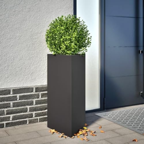 Somanki Pflanzkübel 2 STK. Schwarz Dreieckig 40x34,5x70 cm Stahl, Blumentopf Gross, Blumenkasten Balkon, übertopf, Pflanzkasten, Flowerpot, Kräuterbeet Für Die Küche, Vertikalbeet - 851158