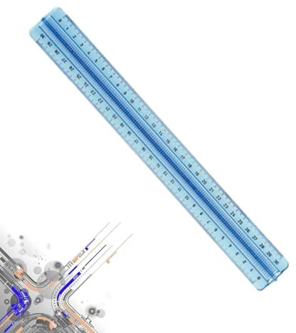 Multifunktionales Lineal mit Griff, Lineal 30 cm, Skala in cm und Zoll, für technisches Zeichnen, unverzichtbar für Büro, Schule, technisches Studium von Ingenieuren, Architekten, Periti-Geometrien.
