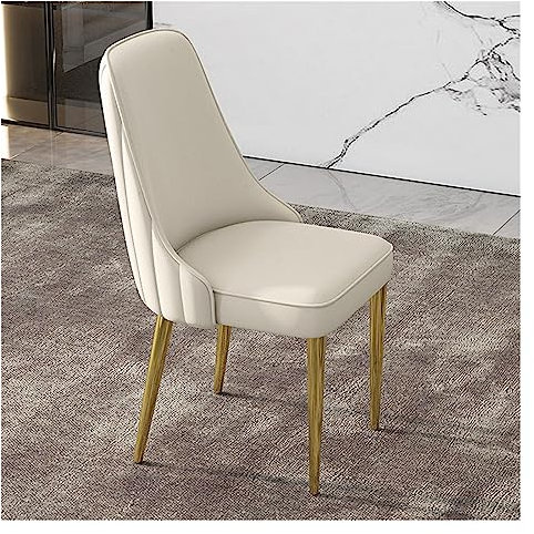 Chaise de salon moderne en cuir avec pieds en métal doré et velours bleu