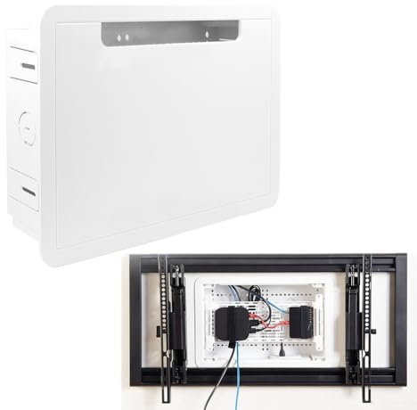 In-Wall Enclosure, 9In Recessed TV Media Box, TV Outlet Media Box, Recessed Network Enclosure Management Kit, Built-In Storage Boxes, Electrical Boxes, for Cable Management