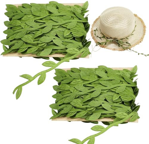 2 Rouleaux Guirlande Feuilles Artificielles, 20 Mètres Vignes Artificielles, RéUtilisable, Robuste Et Durable, LavablePour DéCor De Salle Mariage, FêTe, Jardin, DéCor Mural, Maison, Vert