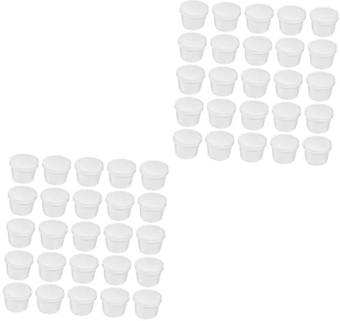 Cuencos desechables de papel para helado, 25 mini vasos de postre con tapas, recipientes de papel kraft para helados, helados y postres, 2 juegos