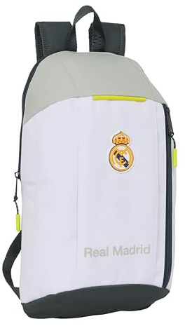 safta Real Madrid EQUIPACIÓN 25/26 Mini-Rucksack für den täglichen Gebrauch, ideal für Kinder unterschiedlichen Alters, bequem und vielseitig, Qualität und Stärke, 22 x 10 x 39 cm, Weiß, M, weiß, M