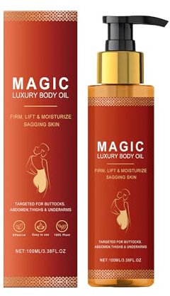 MAGIC Body Oil 100ml – Huile Raffermissante Hydratante pour le Corps – Anti-Ridules, Absorption Rapide, Tous Types de Peaux – Huile Sèche Naturelle avec Vitamine E, Romarin, Jojoba