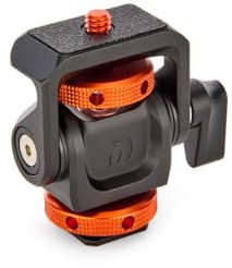 3 Legged Thing Monty 1- Mini Pan & Tilt Mount for Cameras, Monitors & Accessories, Cold Shoe + ¼”-20 Thread - Lava Finish