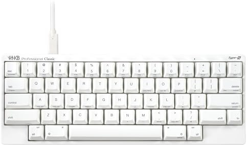 HHKB Happy Hacking Keyboard Professional Classic Type-S, Snow | Kabelgebunden, USB-C, geräuschlos, Mac, Windows, bedruckt