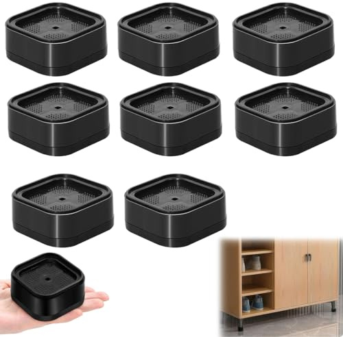 8 Pièces Empilables Rehausseur Meuble, Antidérapantes 3,5 cm Rehausseur Pieds de Lit, Élévateur de Laver pour Surélever Les Machines à Laver, Les Canapés, Les Chaises, Les Lits et Divers Meubles