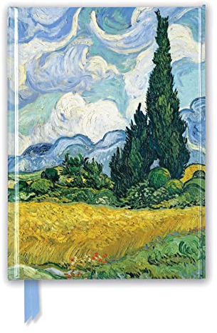 Premium Notizbuch DIN A5: Vincent van Gogh, Weizenfeld mit Zypressen: Unser hochwertiges, liniertes Blankbook mit festem, künstlerisch geprägtem ... Notizbuch DIN A 5 mit Magnetverschluss)
