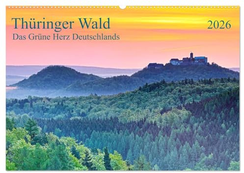 Thüringer Wald Das Grüne Herz Deutschlands (Wandkalender 2026 DIN A2 quer), CALVENDO Monatskalender: Zwölf Impressionen aus dem Waldland Thüringen (CALVENDO Orte)