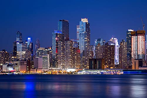 HANSEPUZZLE 12485 - New York bei Nacht Puzzle 2000 Teile | Orte Puzzle mit hochwertiger Puzzle Aufbewahrung: Kartonbox und Wieder verschließbarem Beutel | Puzzle-Maße: 90 x 60 cm