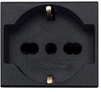 45390/15TS -PRESA UNEL BIPASSO 2P+T 10/16A NOIR