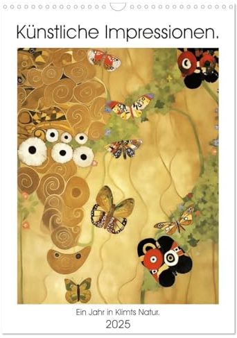 Künstliche Impressionen. Ein Jahr in Klimts Natur. (Wandkalender 2025 DIN A3 hoch), CALVENDO Monatskalender