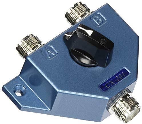 Albrecht CX 201 2-Weg Antennenumschalter 7401, ideal für CB Funk/Amateurfunk, Metallgehäuse, Koaxialsplitter für 2 Funkantennen