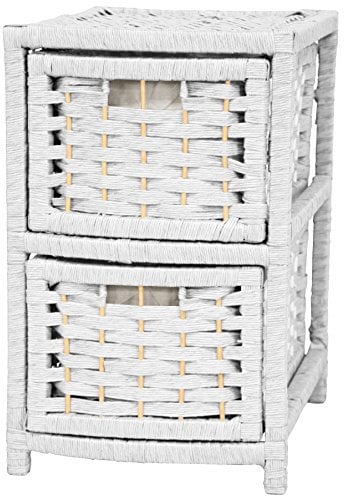 ORIENTAL Furniture Kommode aus Naturfaser, 43,2 cm, Weiß
