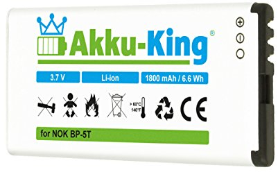 Akku-King Akku kompatibel mit Nokia BP-5T, BP-5H - 1800mAh - für Lumia 820, 820.2, 825, 701 - Li-Ion