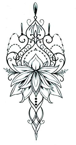 EROSPA® Tattoo-Bogen temporär/Sticker - Lotus Blume Flower - Wasserfest