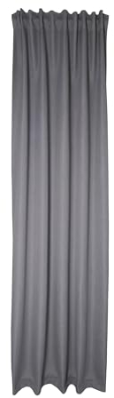 HOMING Vorhang KIM Grau | Verdunkelungsvorhang inkl. Multifunktionsband | Thermovorhang Hitzeschutz | Akustikvorhang Schalldämmung | Vorhang blickdicht | Blackout Curtain | 140x245 cm | 1 Stk.