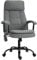Vinsetto Bürostuhl Massage höhenverstellbarer Chefsessel Gamingstuhl mit Massagefunktion, ergonomischer Drehstuhl Massage Sessel Lendenwirbelsäulenmassage Leinen-Gefühl Grau 63 x 70 x 112-121 cm