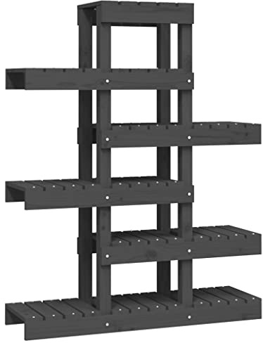 vidaXL Plant Stand Grey 85x25x109.5 cm Solid Wood Pine