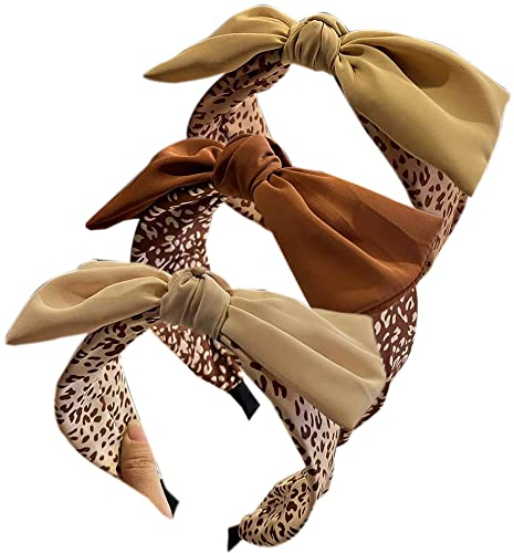 3PCS Stirnbänder für Frauen Haare Boho Wrap Tie Mode Haarbänder Elastische Twist Haartuch Hübsche Fliege Breite Alice Haarbänder für Frauen Uk und Mädchen