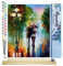 Figured'Art Malen Nach Zahlen Erwachsene Mit Rahmen Romantischer Regen - Paint by Numbers Basteln DIY Bastelset 40x50cm Mit Keilrahmen (nicht gespannt)