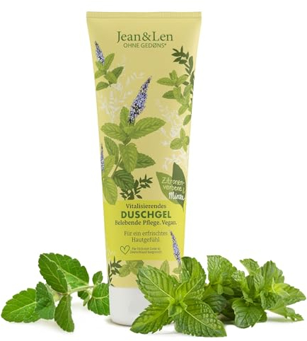 Jean & Len Gel douche vitalisant Verveine & Menthe, expérience de nettoyage en douceur, pour une sensation de peau sensiblement douce, sans microplastiques ni huile minérale, végétalien, 250 ml
