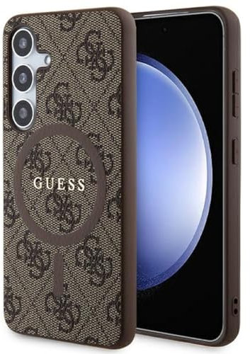 Guess GUHMS24SG4GFRW Hülle für S24 S921 braun hardcase 4G Collection Leather Metal Logo
