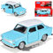Welly Trabant 601 Limousine Blau mit Weißem Dach und Rückzugsmotor ca 1/43 1/36-1/46 Modell Auto