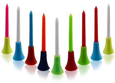 AHEJIOO 50-Stück Gummihülsen Kunststoff-Kugelbolzen, Gemischte Kugelhülsen Golf Tees, Golf Tees Kunststoff, Hilft, den Ball Stabiler zu halten