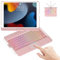 Custodia con Tastiera per iPad 9a/8a/7a Gen 10.2, Bluetooth Tastiera iPad 9 Generazione con 7 Colori di Retroilluminazione & Touchpad, 360° Flip Cover Rigida Custodia con Auto Sleep/Wake (Oro Rosa)