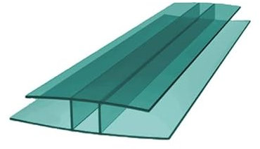 H-Profil Blau 10mm Polycarbonat - 1000mm für Stegplatten, Glas, Kunststoffplatten, Gewächshaus, UV-beständig und langlebig
