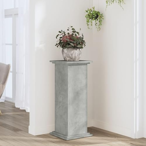 Homgoday Pflanzenständer Blumenständer, Dekosäule für Pflanzen, Blumenhocker Blumensäule Blumentisch Blumentopfhalter Bestelltisch Betongrau 33x33x80 cm Holzwerkstoff