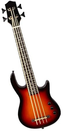 4-saitige, Angeschraubte Elektrische Ukulele-Bassgitarre Mit Sunburst-Finish, Eschenkorpus, Ahornboden/-seite