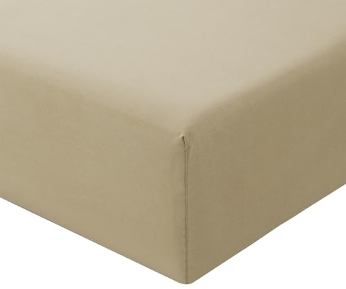 RUIKASI King Size Fitted Sheet Deep 40cm Pocket, Khaki 150x200cm | OEKO-TEX Soft Brushed Microfiber Kingsize Bottom Sheet Ultra Deep Fit Bedsheet Machine Washable Easy Care