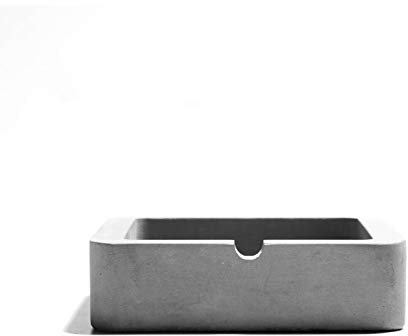 anaan geometrischer Aschenbecher aus Beton Design für draußen und drinnen Geometrisch modern Deko (Quadrat 9x9x3cm)
