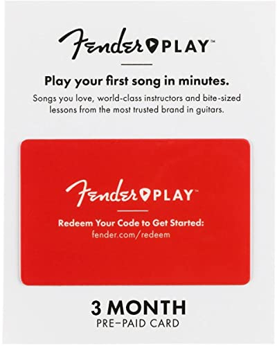 Fender Play - Anleitung zum Spielen von Gitarren lernen Unterrichtsplattform für Anfänger - 3 Monate Prepaid Geschenkkarte