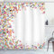 ABAKUHAUS Musik Duschvorhang, Bunte Festival-Rahmen, Stoffliches Gewebe Badezimmerdekorationsset mit Haken, 175 x 220 cm, Weiss Mehrfarbig