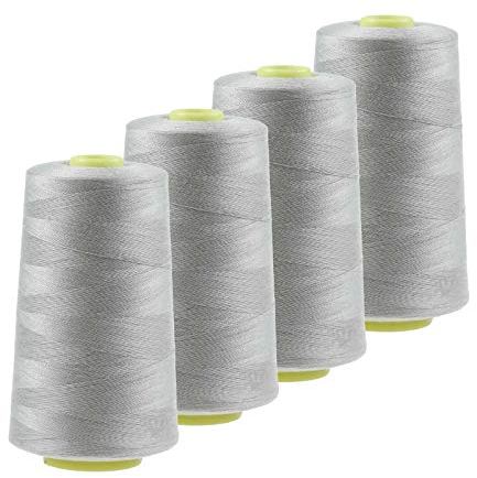 4 x 4572m Qualitäts Overlock-Garn Overlock-Nähgarn Oeko-Tex Farbe 701-740, Farbe:A726 hellgrau