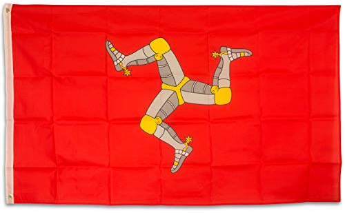 Bundes- und Länderflagge aus wetterfestem Material mit Metallösen, Outdoor Fahne & Flagge (Isle of Man) 150x90cm