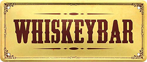 schilderkreis24 - Blechschilder Alkohol Whiskey Spruch: “WHISKEYBAR“ Deko Schild Humor Küche Tür Bar Theke Pub Witziges Geschenk 28x12 cm