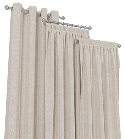 Market-Alley Vorhänge 2er Set Vorhang für Kinderzimmer Schlafzimmer Wohnzimmer Elegant Gardine mit Ösen/Taschenband/Kräuselband (202 Creme ; mit Kräuselband ; 140cm x 240cm) | Vorhang für Kinderzimmer Schlafzimmer Wohnzimmer Elegant Gardine mit Ösen/Taschenband/Kräuselband