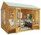 BillyOh Petra 10x8 Reverse Apex Summer House Shed, Log Cabin | Wooden Garden Room with Wide Double Doors, Tear Resistant Felt, Tongue and Groove Construction | Versatile Tiny Home or Garden Office
