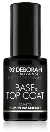 Deborah Milano - Smalto Semipermanente Gel Base & Top Coat, Effetto Plumping a Lunga Durata, Dona Unghie Protette e Rinforzate, 4.5 ml