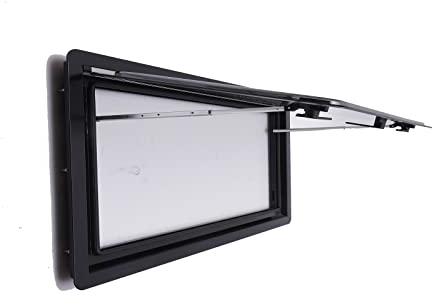 Finestra di esposizione per camper e camper, finestra laterale, 70°, dimensioni di taglio 900 x 500 mm (larghezza x altezza), bianco e nero