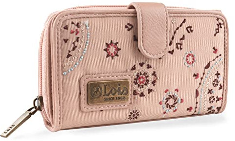 Lois - Portefeuille Femme Multi Rangement. Blocage RFID. Porte Monnaie Femme. Porte Feuilles pour Femme Tendance - Porte Monnaie Multipoches Femme - Sac Femme, Rose